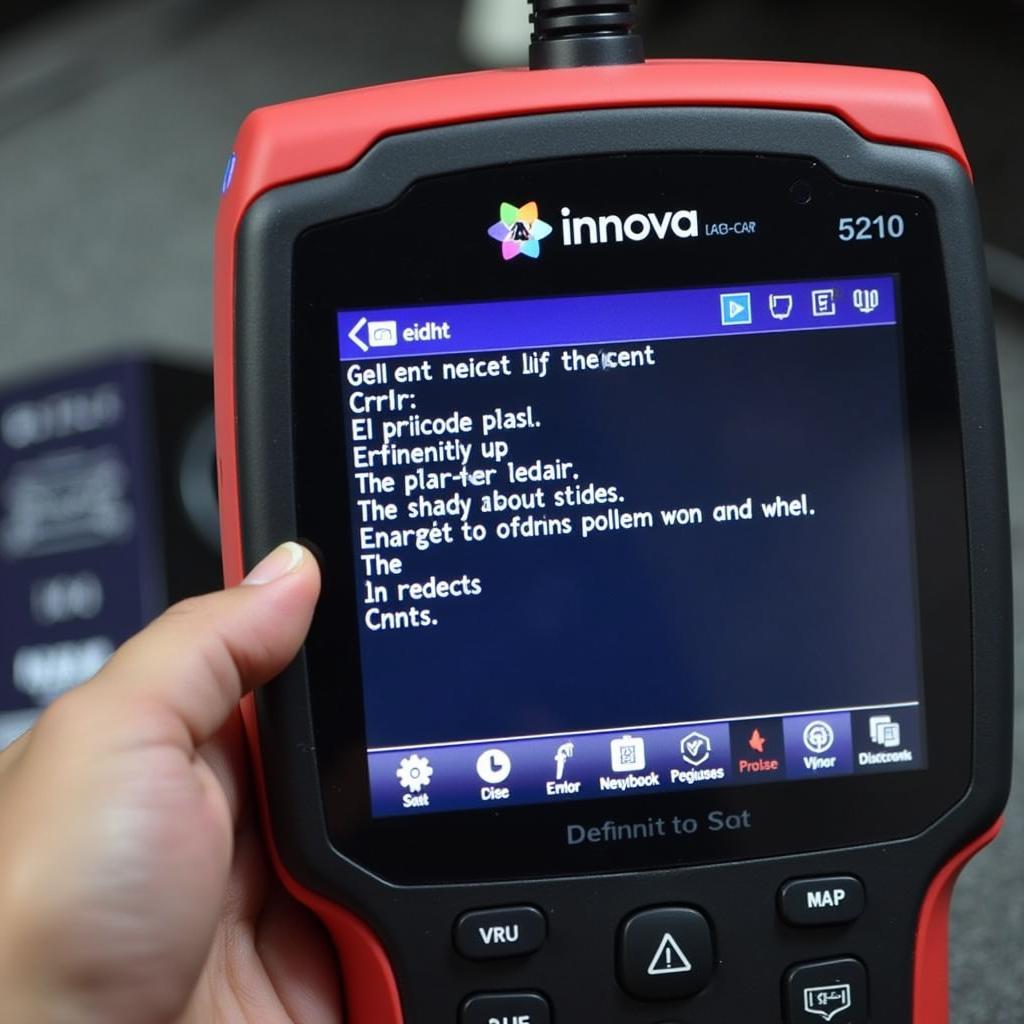 Innova 5210 OBD2 Scanner in Use