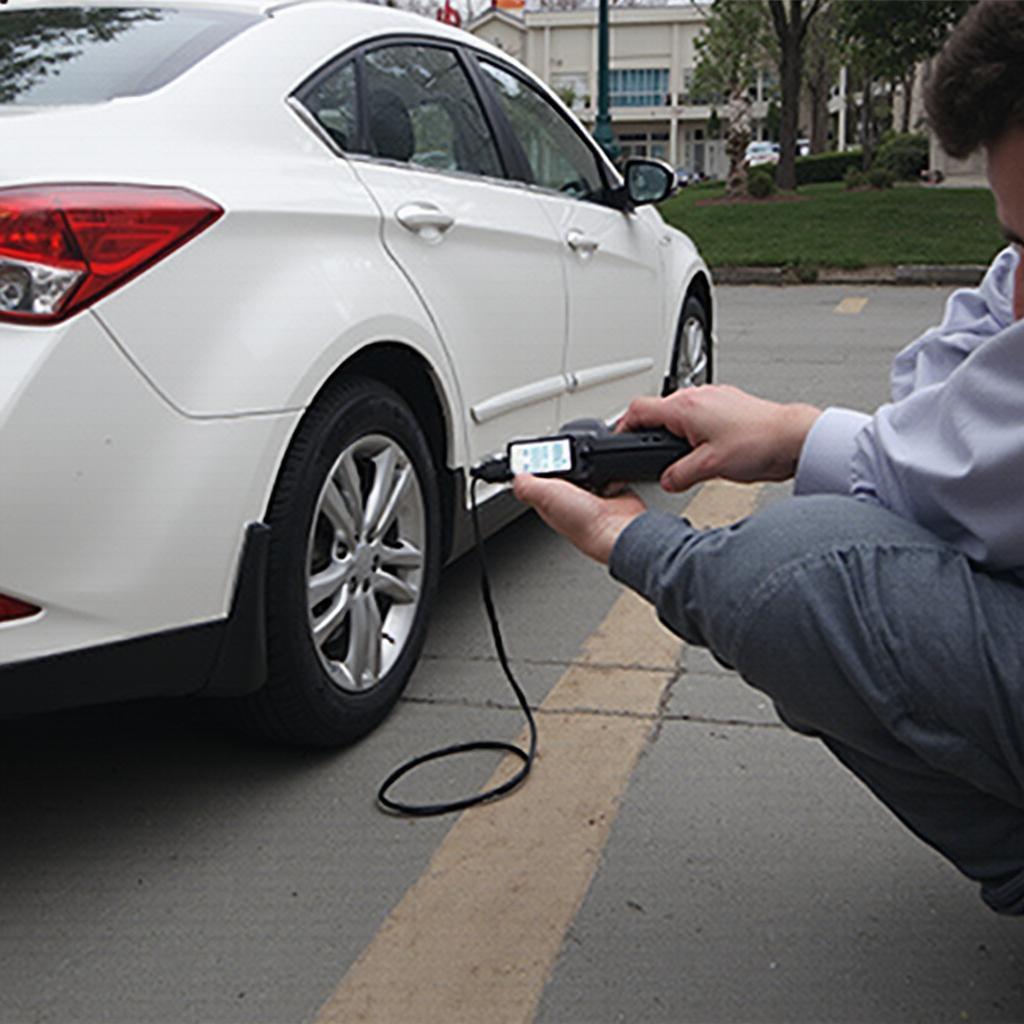 Innova 6030p OBD2 Scanner Connected to a Car's OBD2 Port