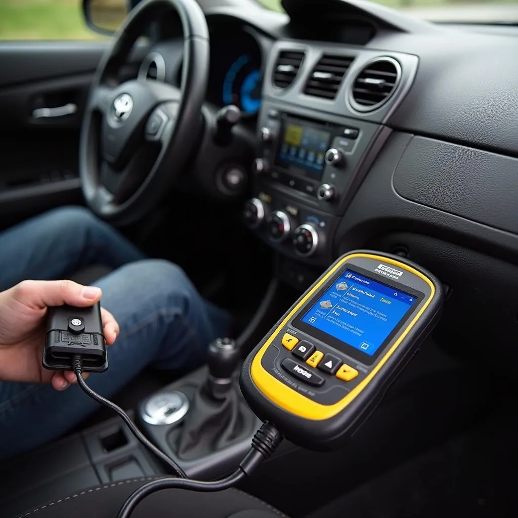 Innova OBD2 Scanner Connected to a Toyota Car