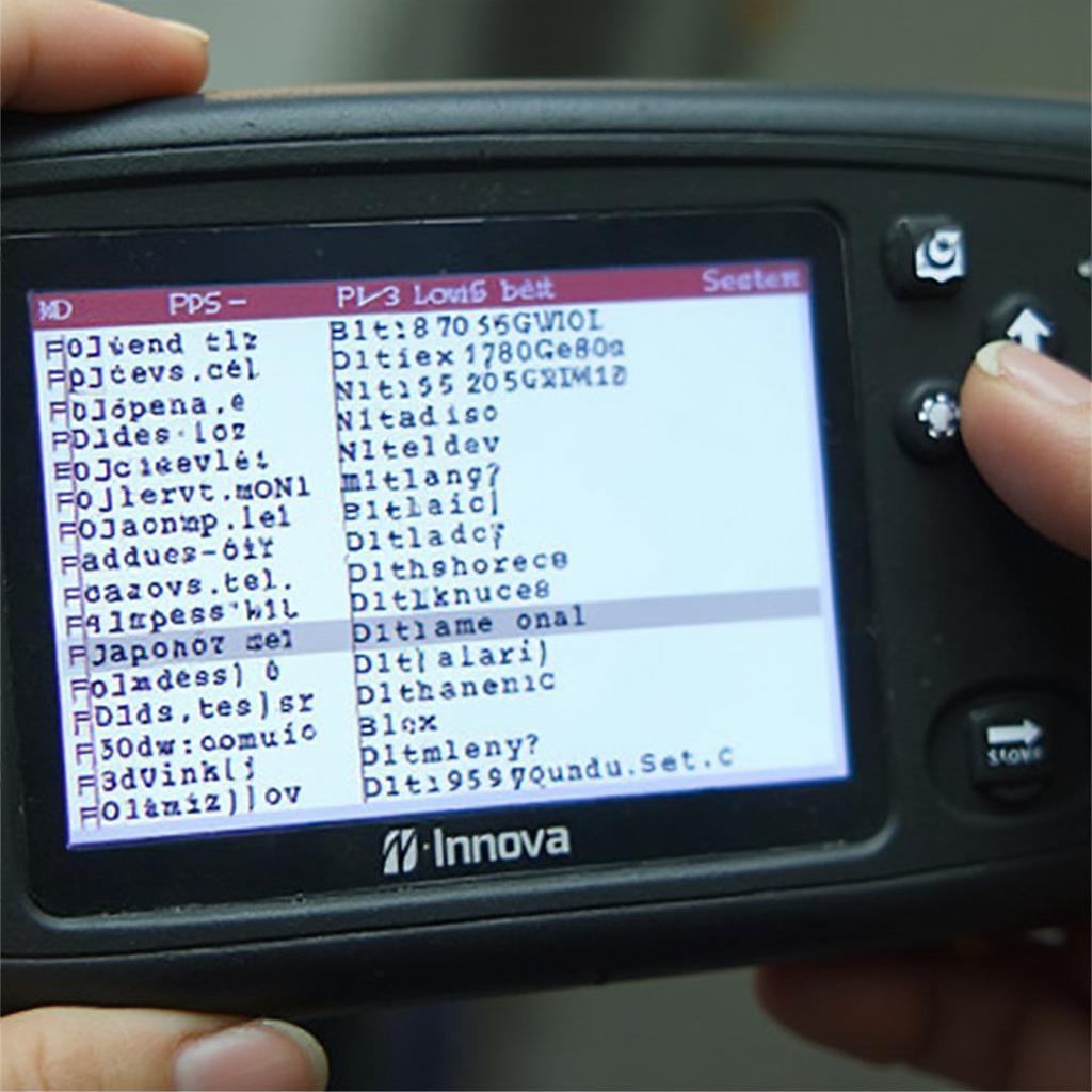 Innova OBD2 Scanner Displaying Diagnostic Codes