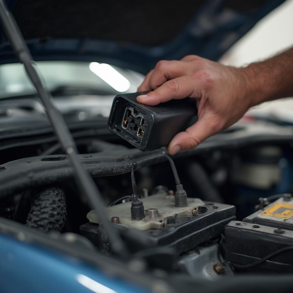 Inspecting an OBD2 port for damage and corrosion