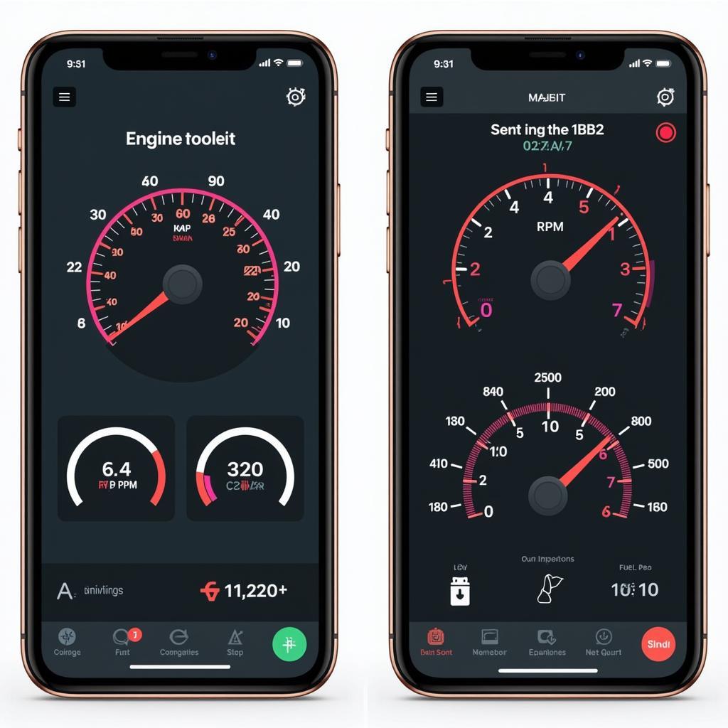 OBD2 App Dashboard on iOS