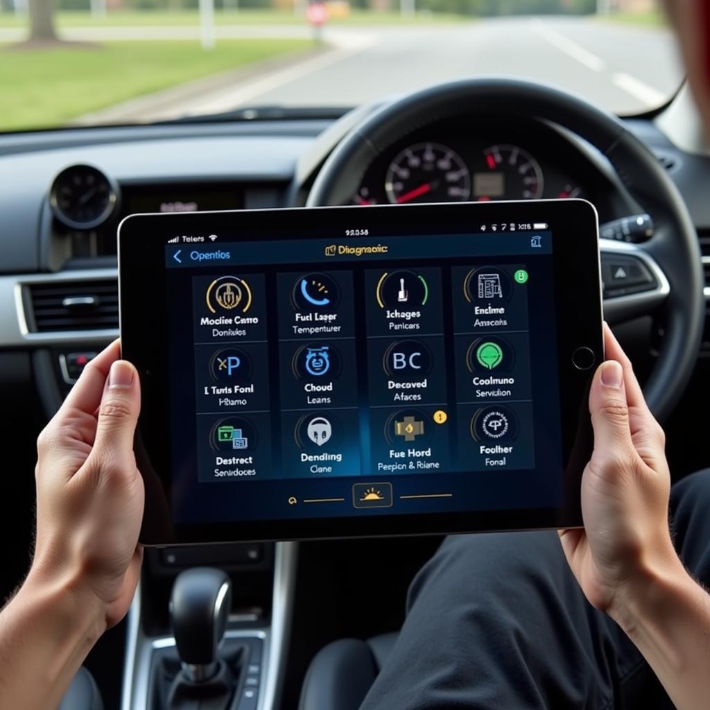 iPad Displaying Car Diagnostics