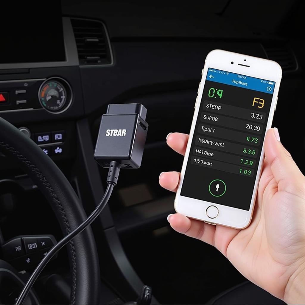 iPhone Connected to OBD2 Scanner