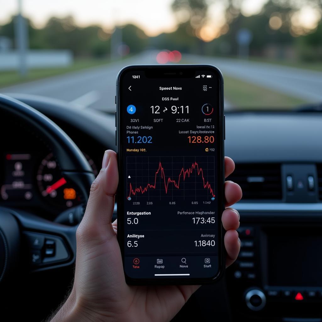 iPhone Displaying Car Diagnostics