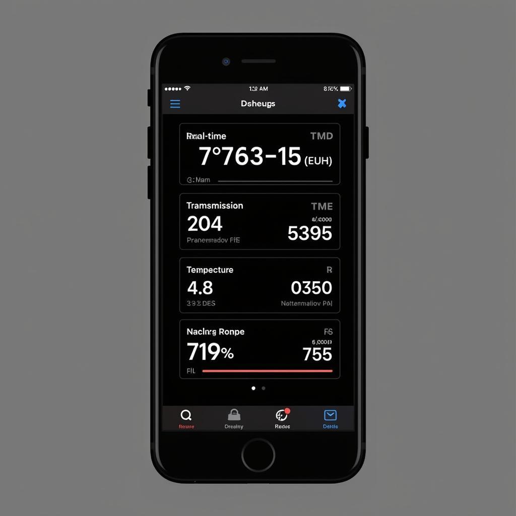 iPhone OBD2 App Displaying Transmission Temperature