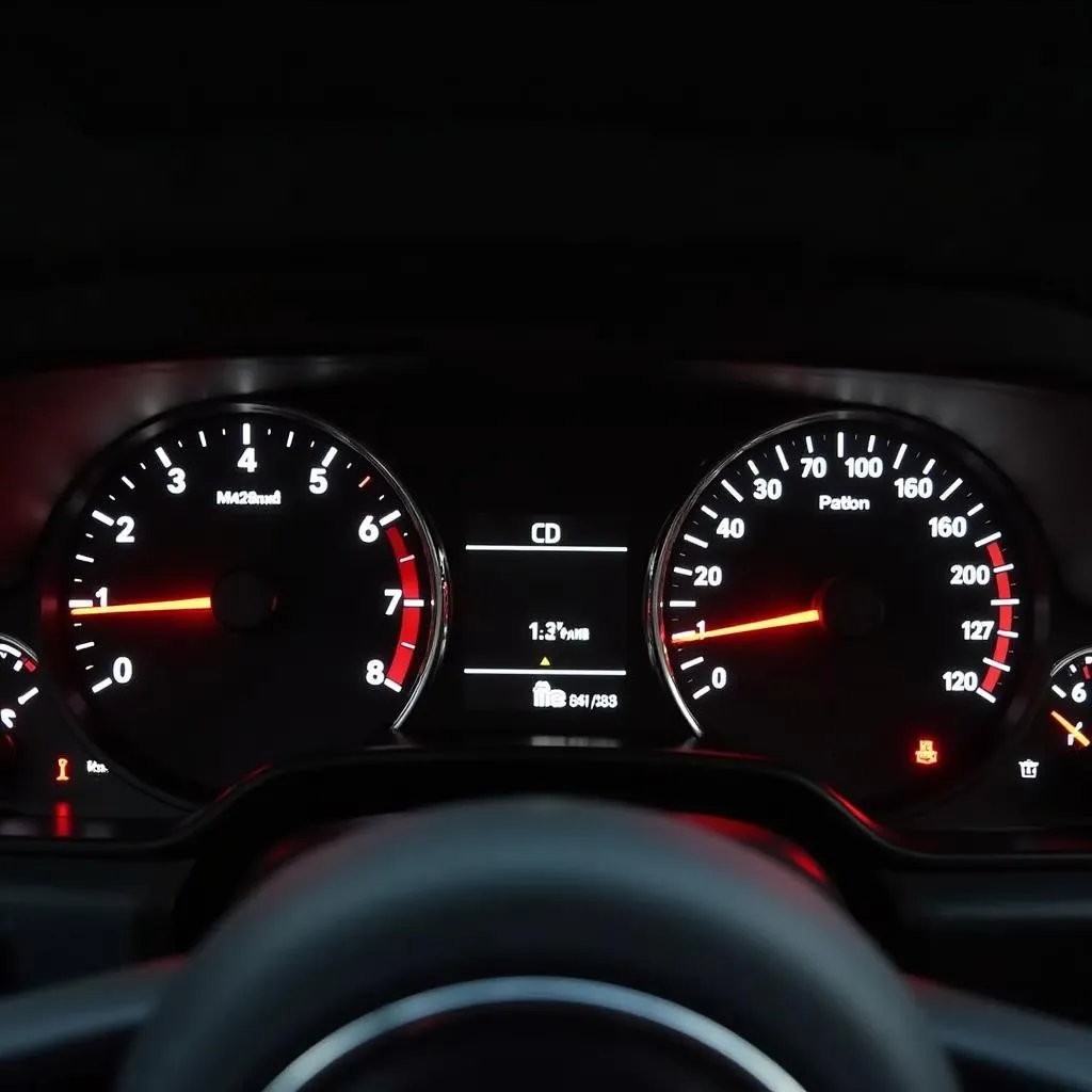 Jeep Wrangler Dashboard with Warning Lights