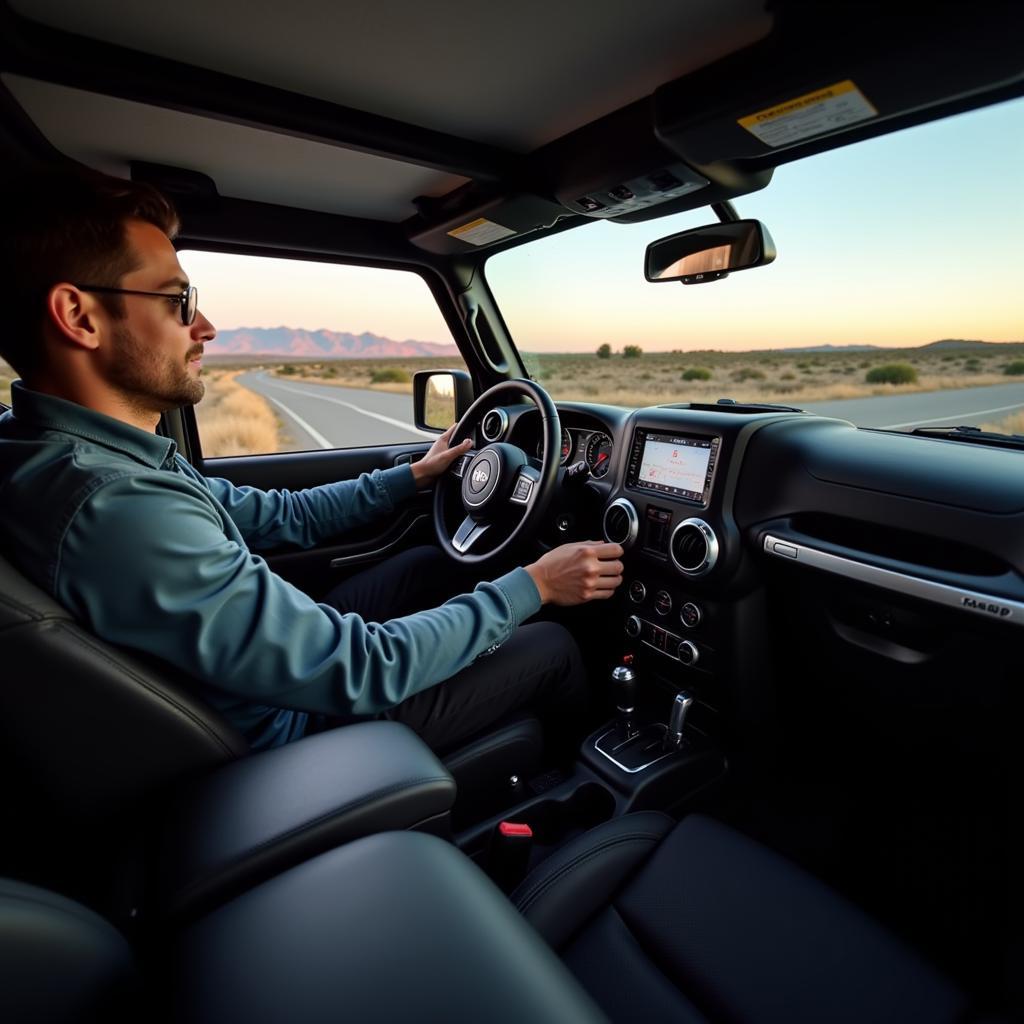 Enjoying the Upgraded Sound System in a Jeep Wrangler