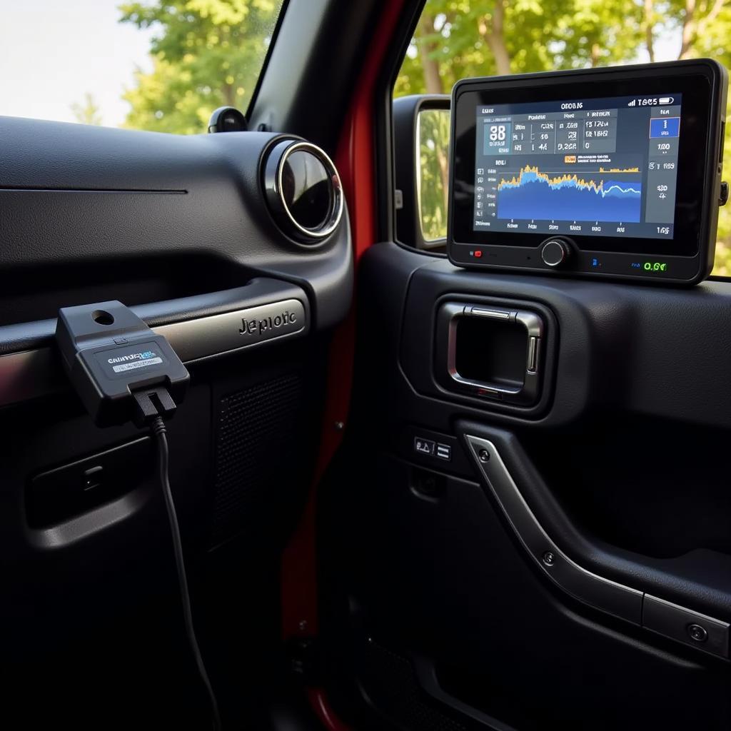 JK Wrangler with OBD2 Monitor