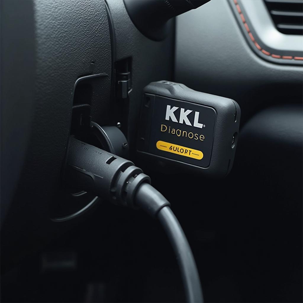 KKL Diagnose Interface connected to car OBD2 port