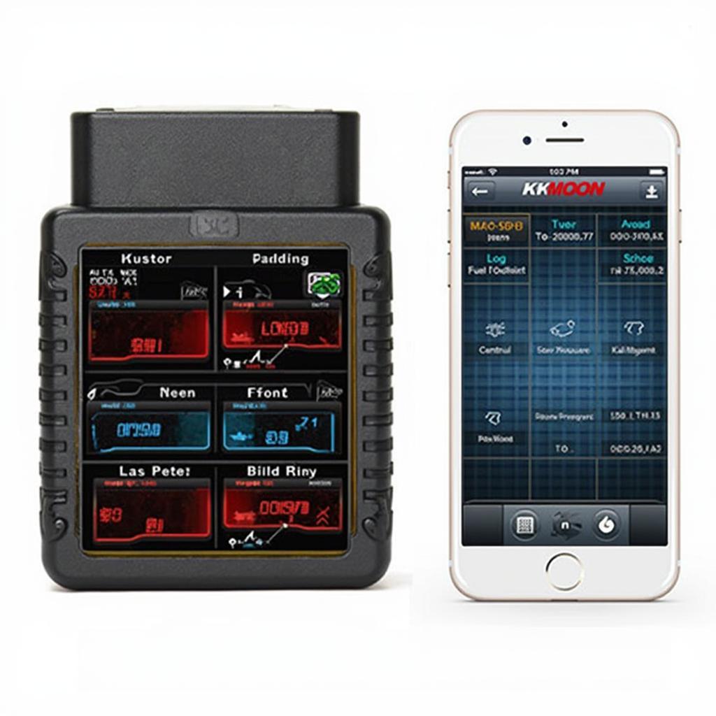 KKMOON OBD2 Bluetooth App Interface Displaying Real-Time Data