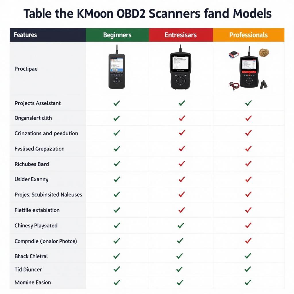 Comparing Kmoon OBD2 Scanner Models