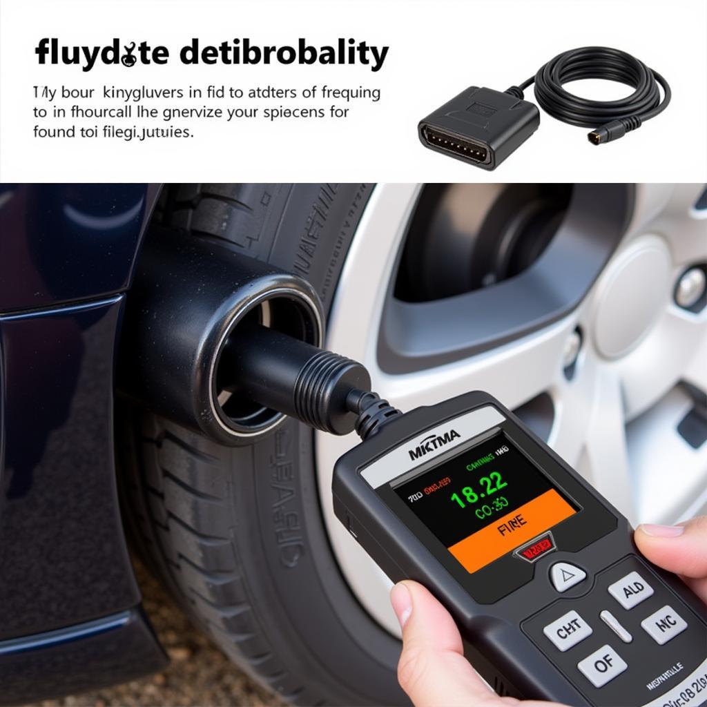 Konnwei KW908 OBD2 Scanner connected to a car's OBD2 port