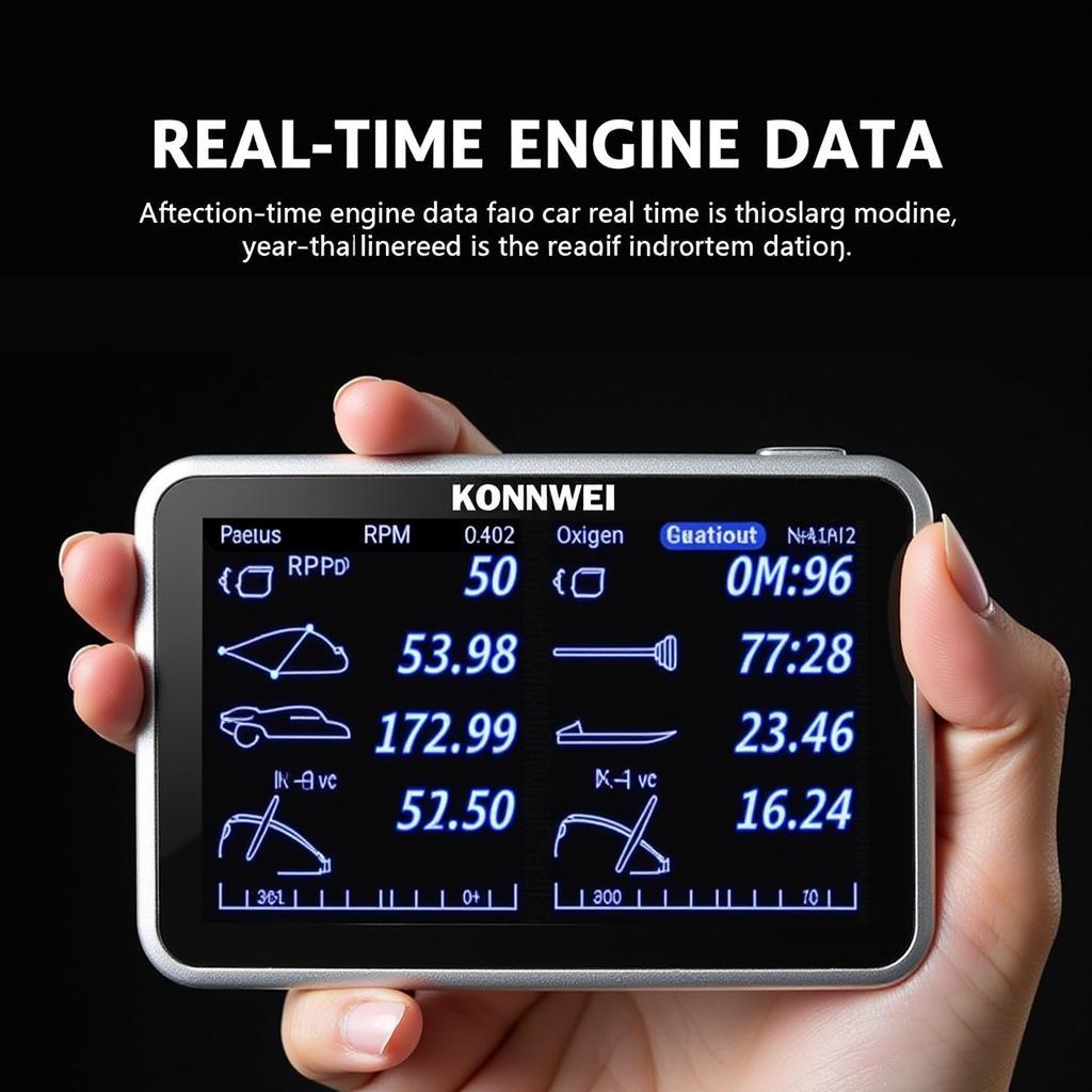 KONNWEI Scanner Displaying Diagnostic Data