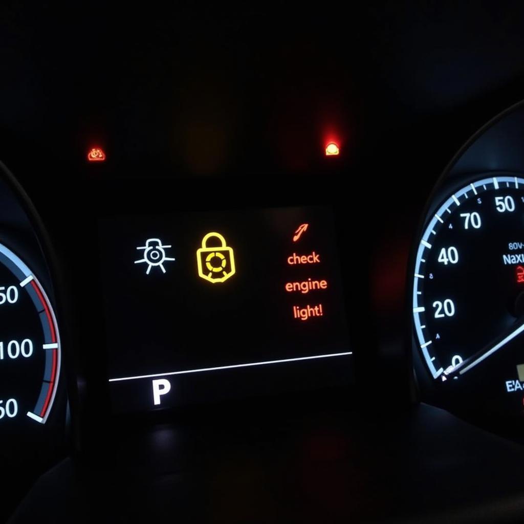 Land Rover Dashboard Displaying Warning Lights