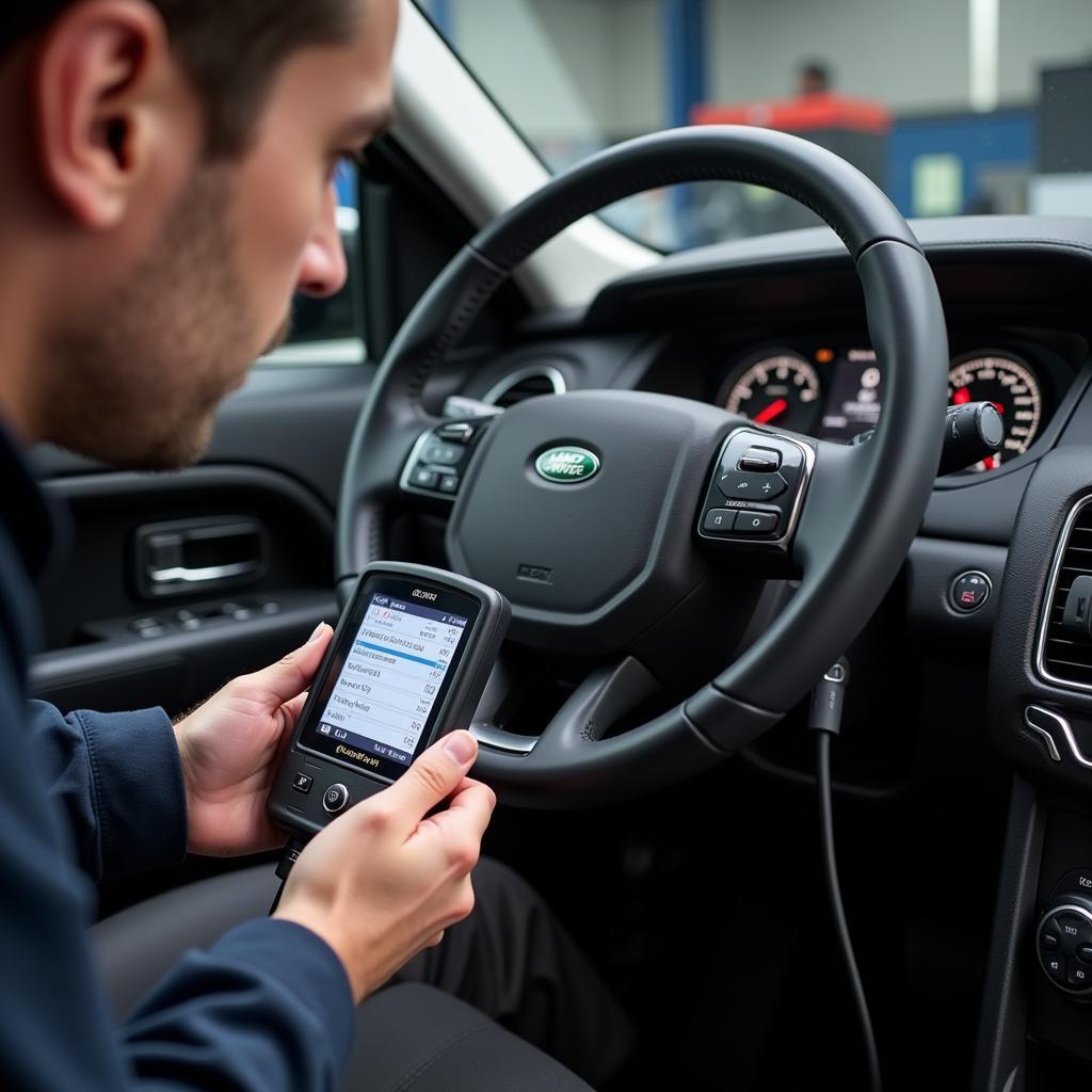 Land Rover U480 Diagnostic Scanner in Use