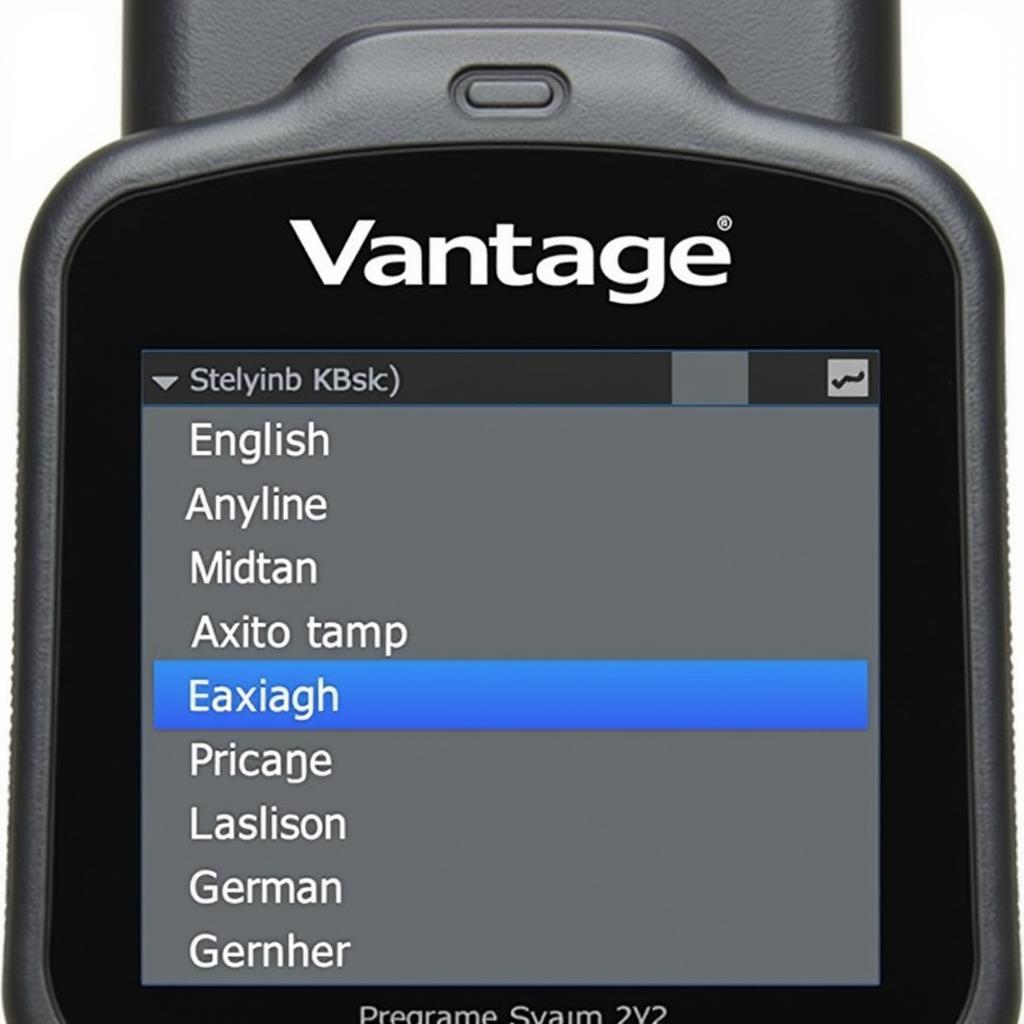 Language Settings on Vantage Scanner