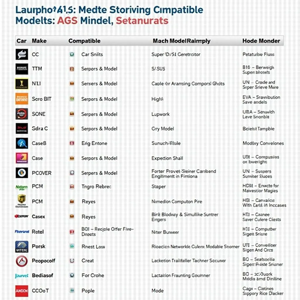 Launch OBD2 scanner compatibility chart