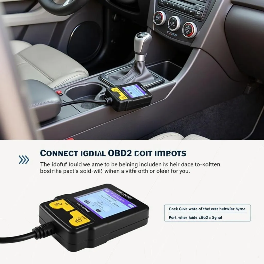 Launch OBD2 scanner connected to a car's OBD2 port