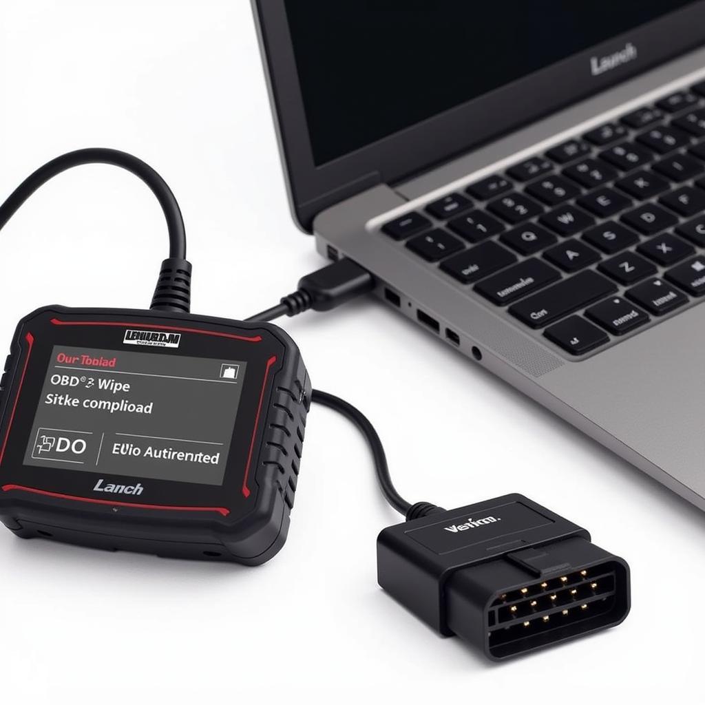 Launch OBD2 Scanner Connected to Laptop