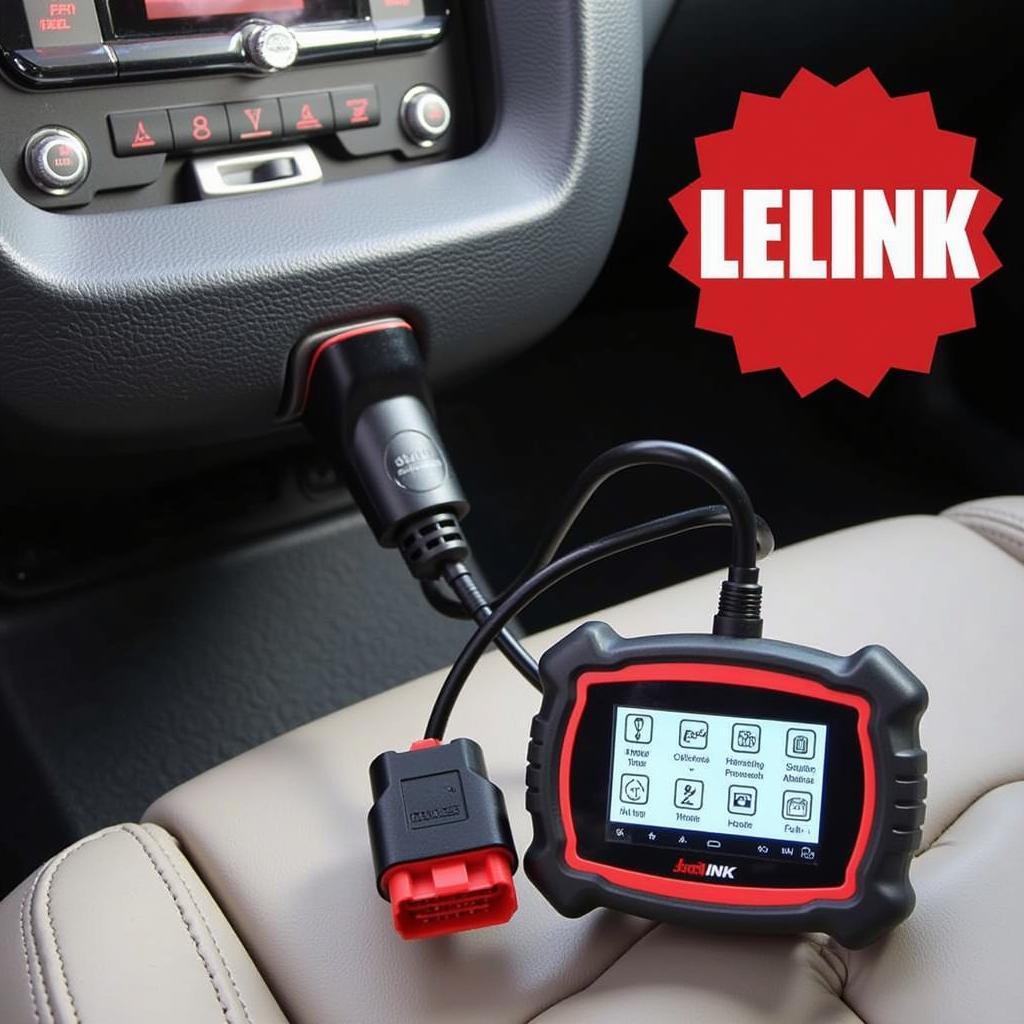 LELINK OBD2 Scanner Connected to a Car