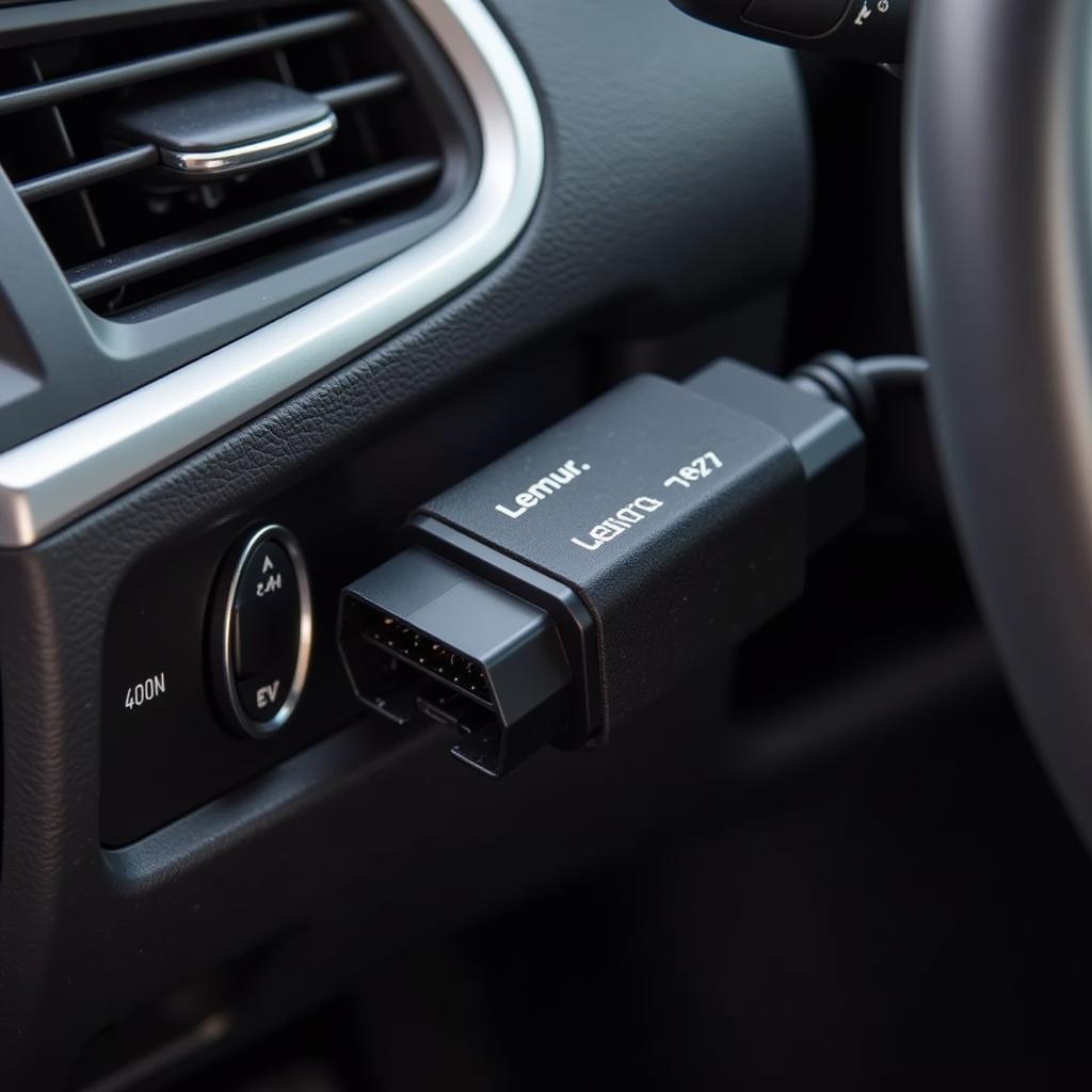 Lemur OBD2 app connected to a car's OBD2 port