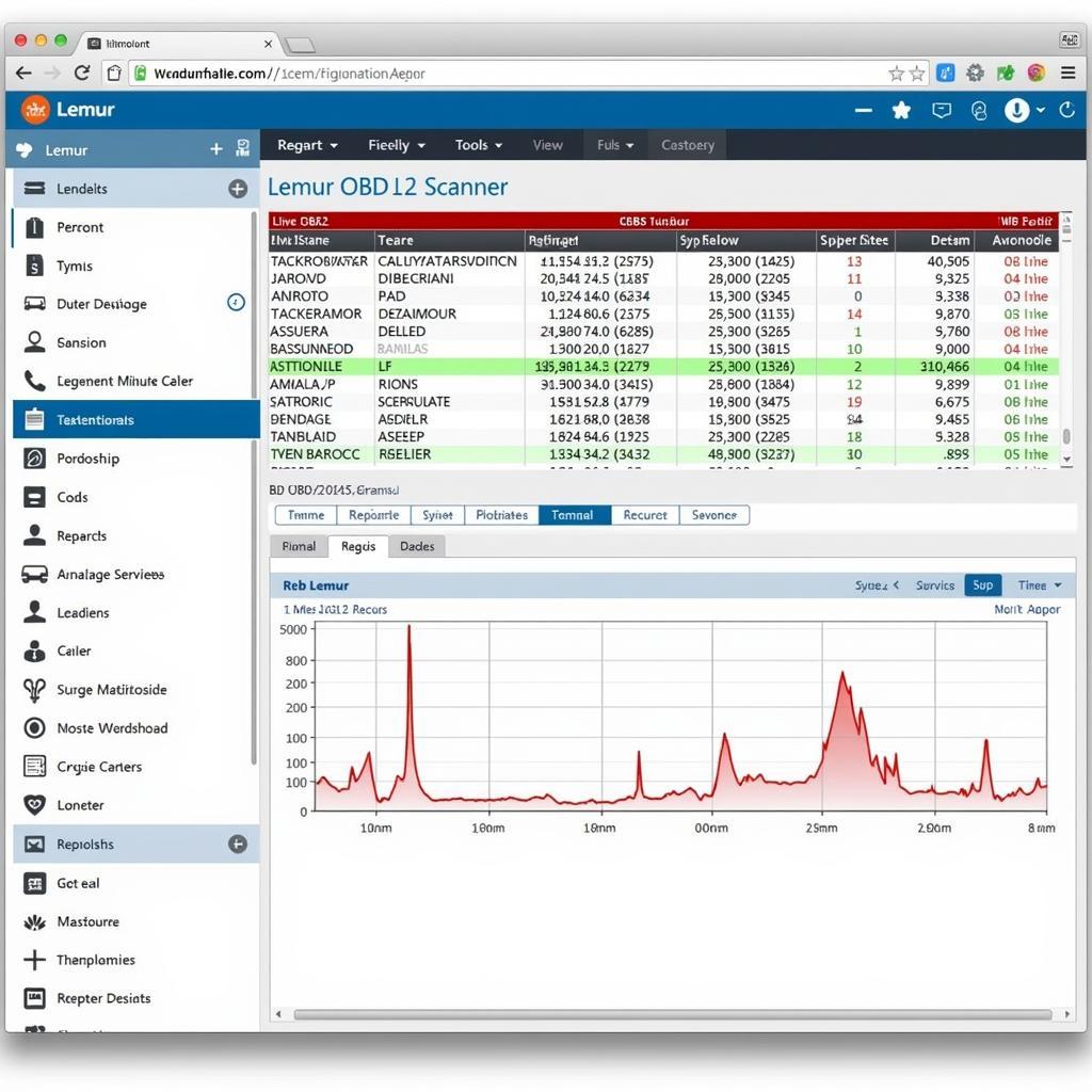 Lemur OBD2 Scanner App Interface