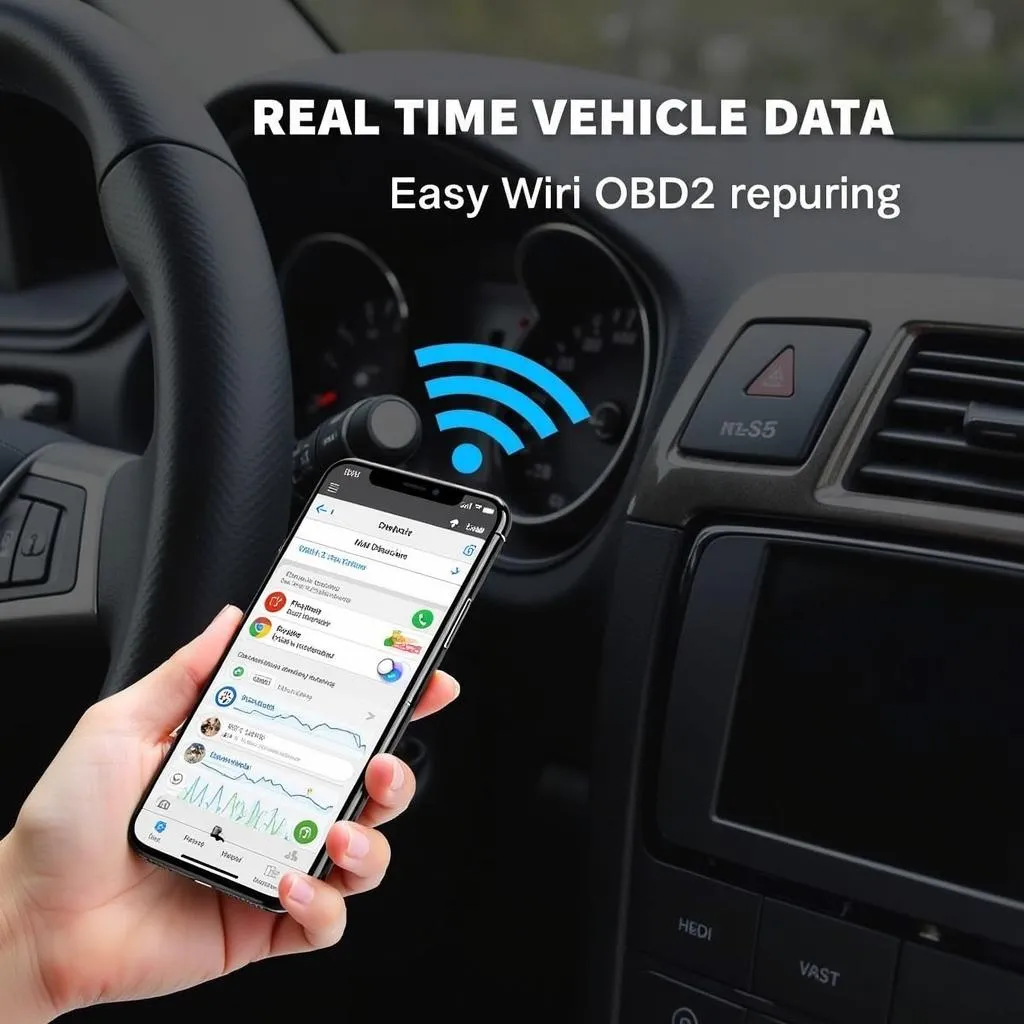 Smartphone Connected to LKC WiFi OBD2 Scanner