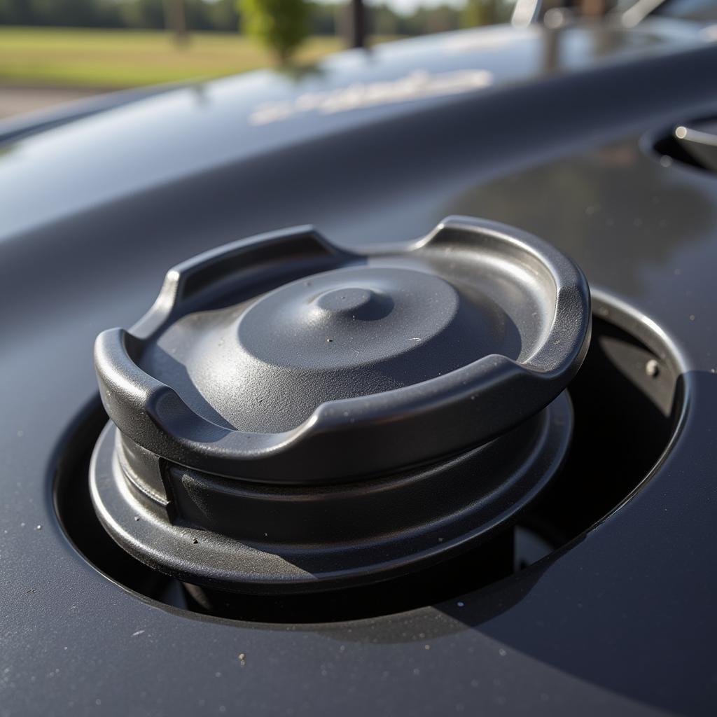 Loose gas cap on a fuel tank