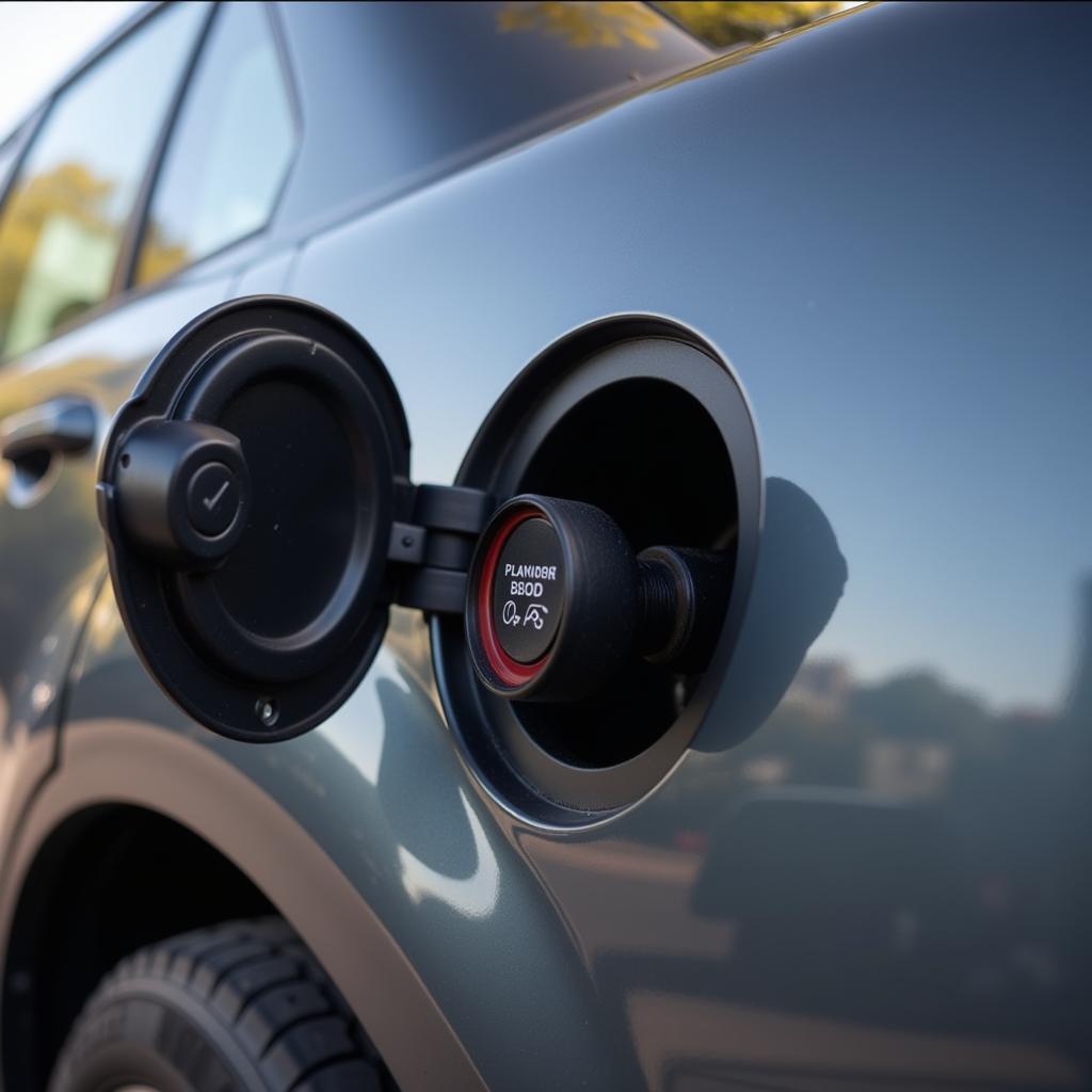 Loose gas cap on a vehicle's fuel tank