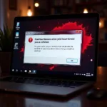 Malware warning pop-up on a computer screen