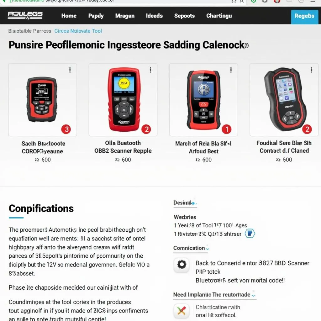 Purchasing a Bluetooth OBD2 scanner from a manufacturer's website.