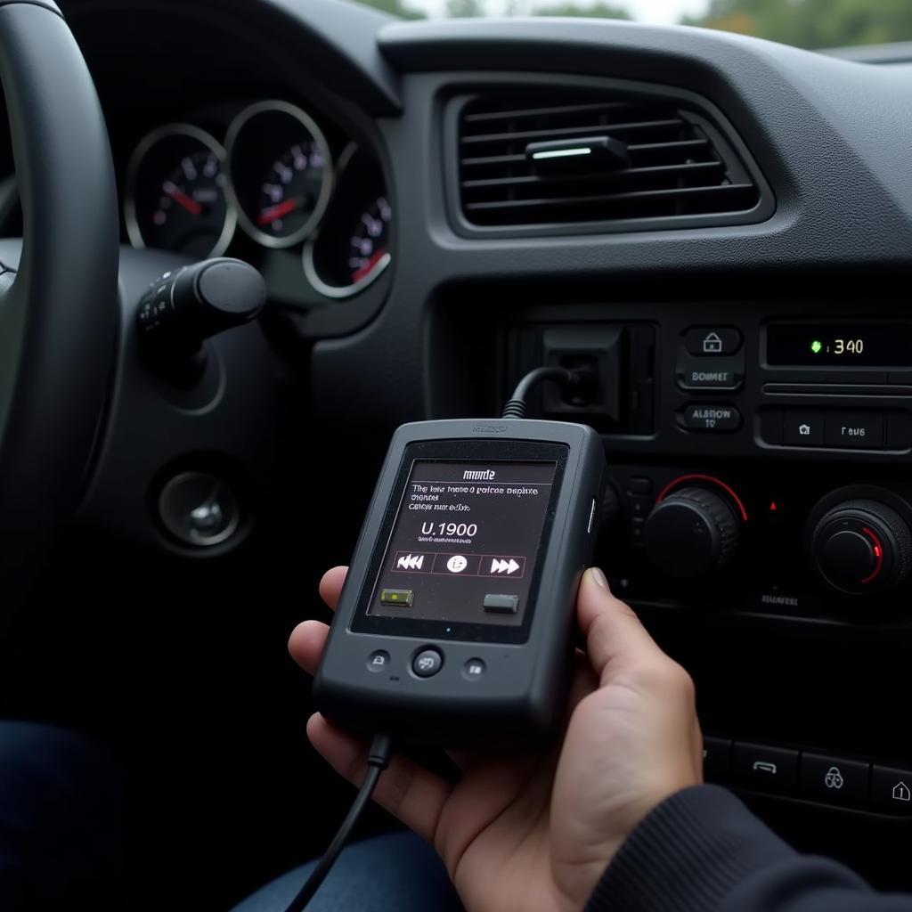 Mazda OBD2 Scanner connected to a car's OBD2 port