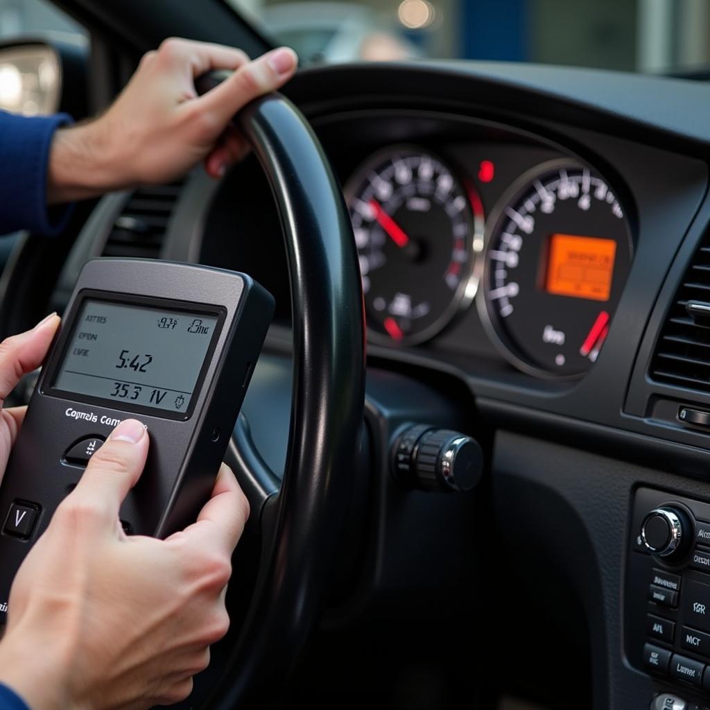 Mechanic Checking Odometer for Tampering