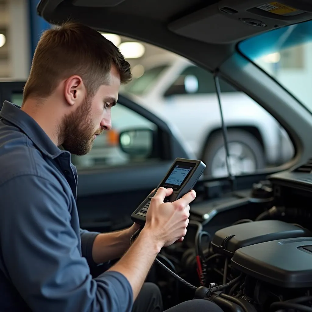 Mechanic Diagnosing Car Problems