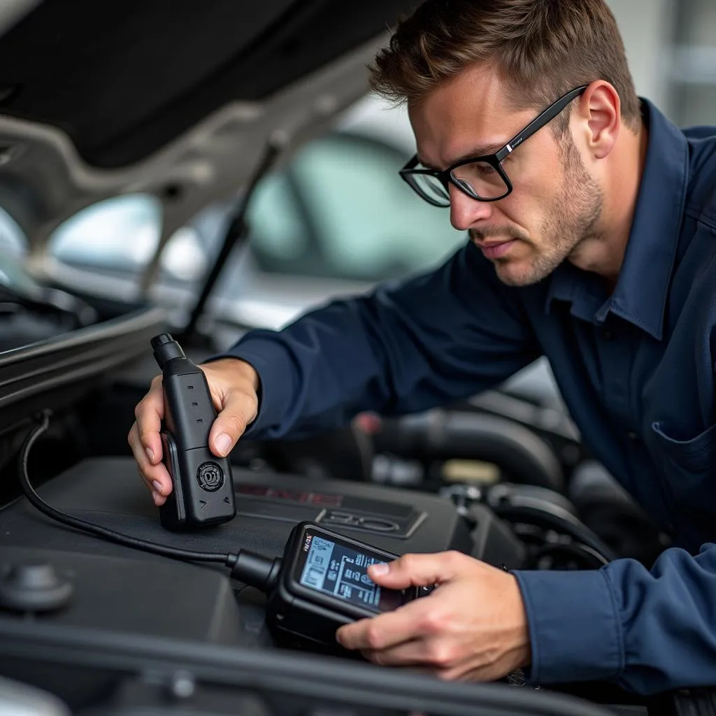 Mechanic Diagnosing P0014 Code in GMC Acadia