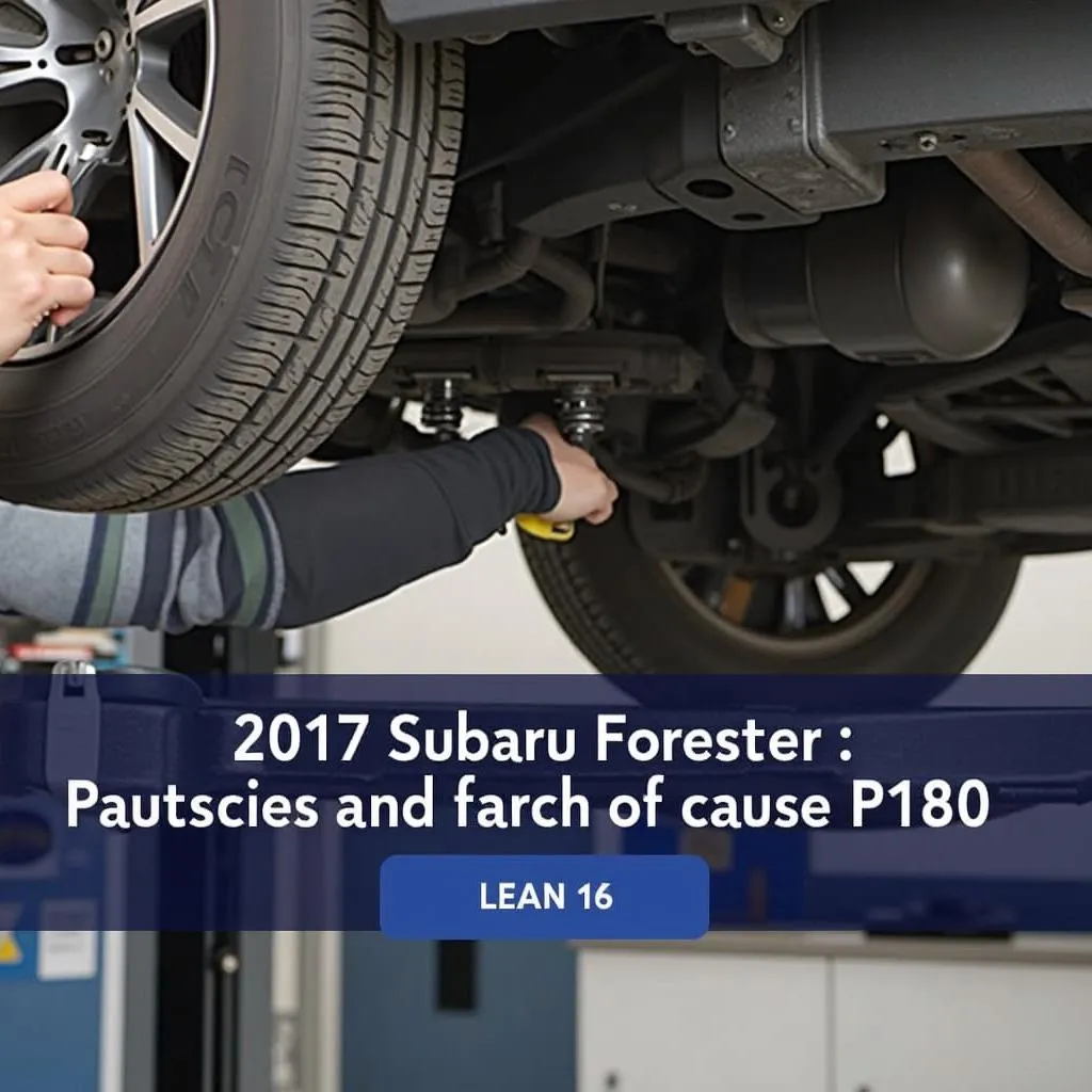 Mechanic Inspecting Undercarriage of 2017 Subaru Forester