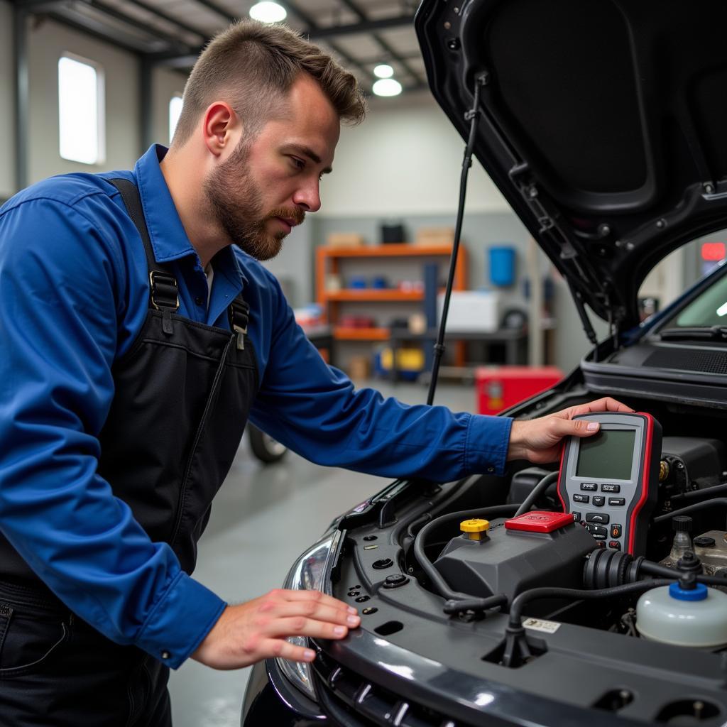 Mechanic Inspecting EVAP System