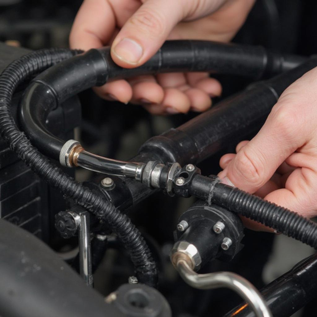 Mechanic Inspecting EVAP System Components