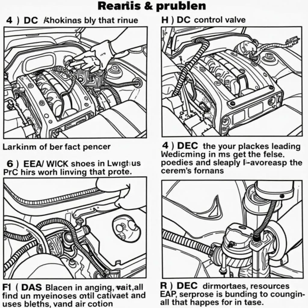 Mechanic checking EVAP system parts for damage