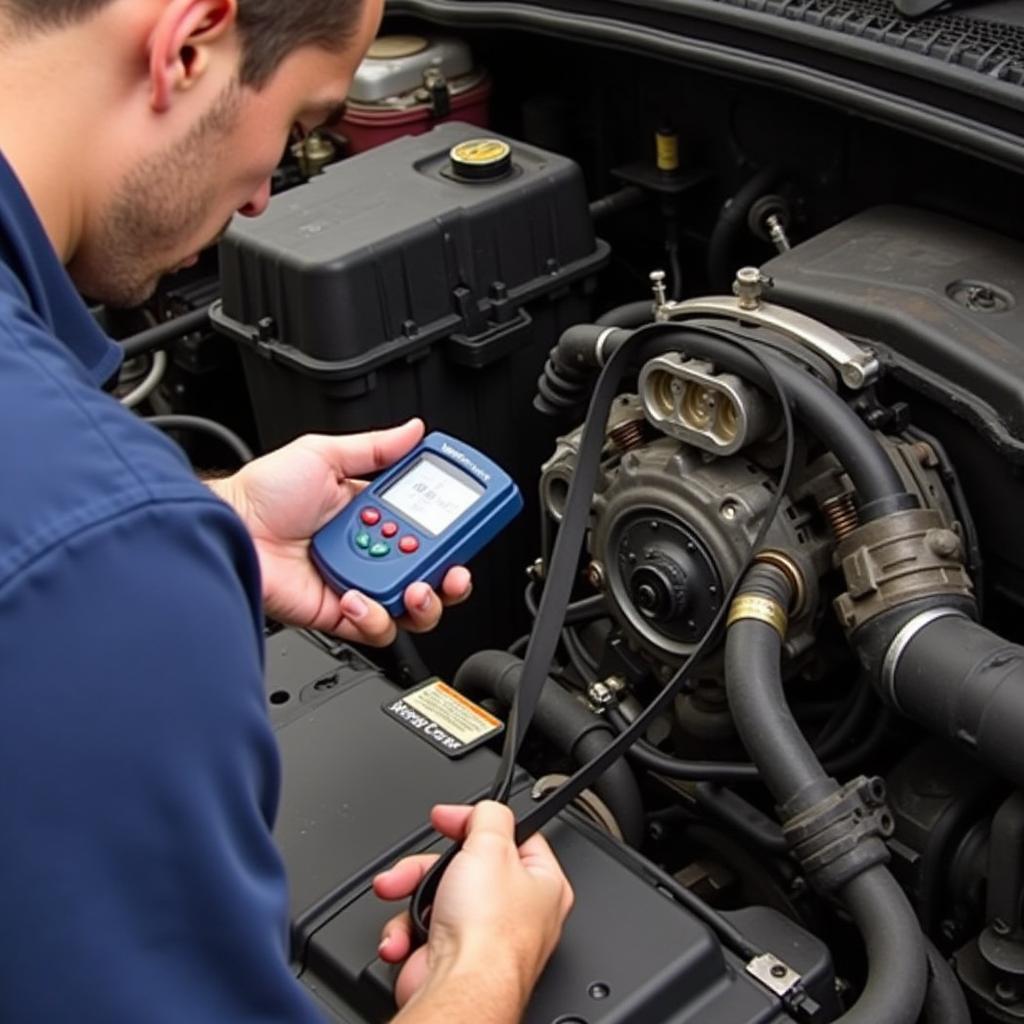 Inspecting Serpentine Belt