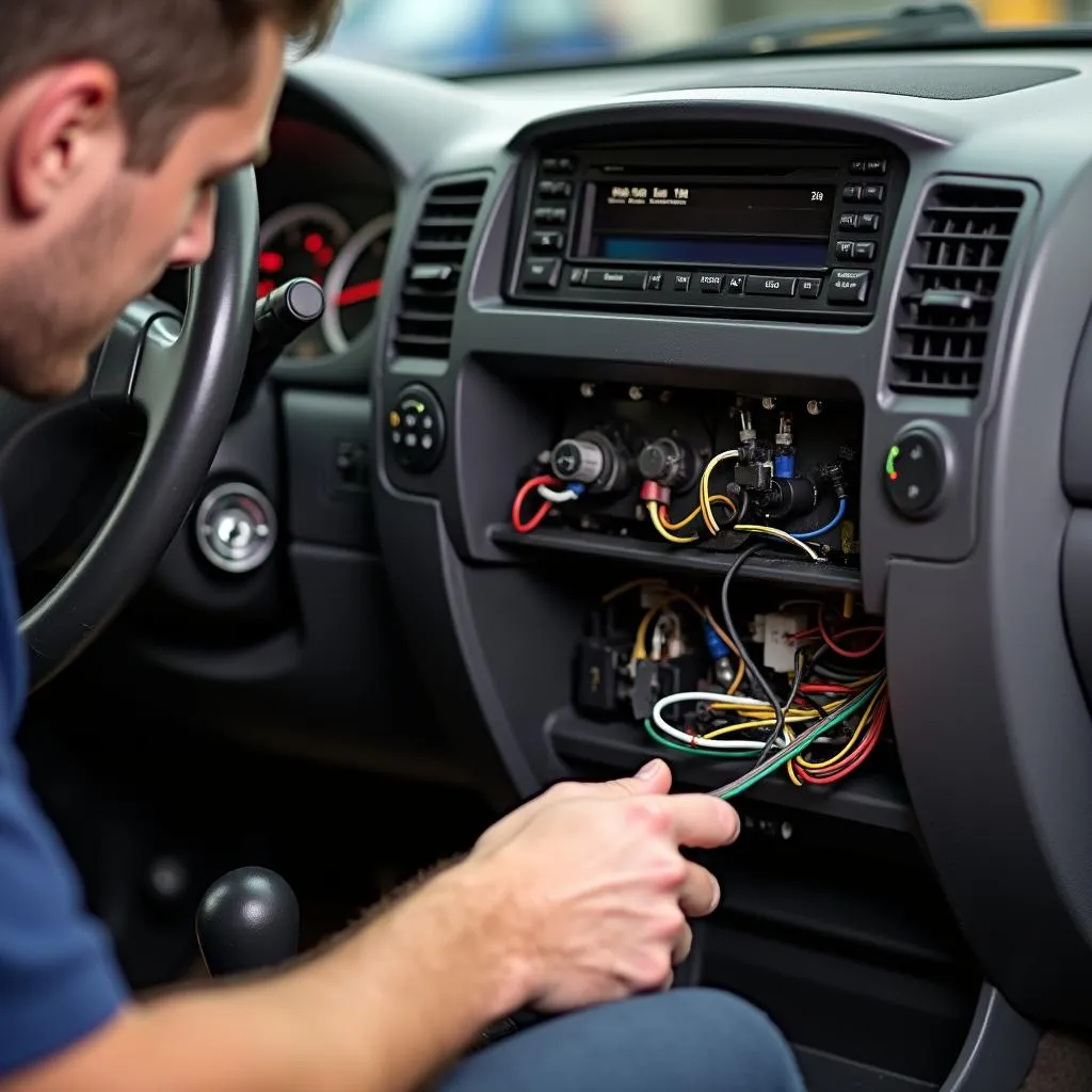 Mechanic diagnosing wiring issues in a 2002 Toyota 4Runner