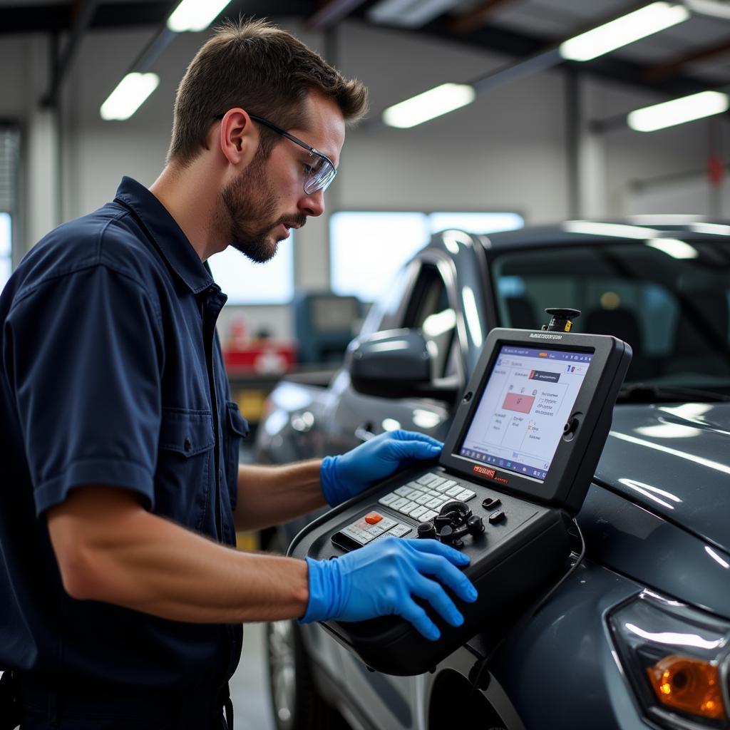 Mechanic Performing Evaporative Emissions Test