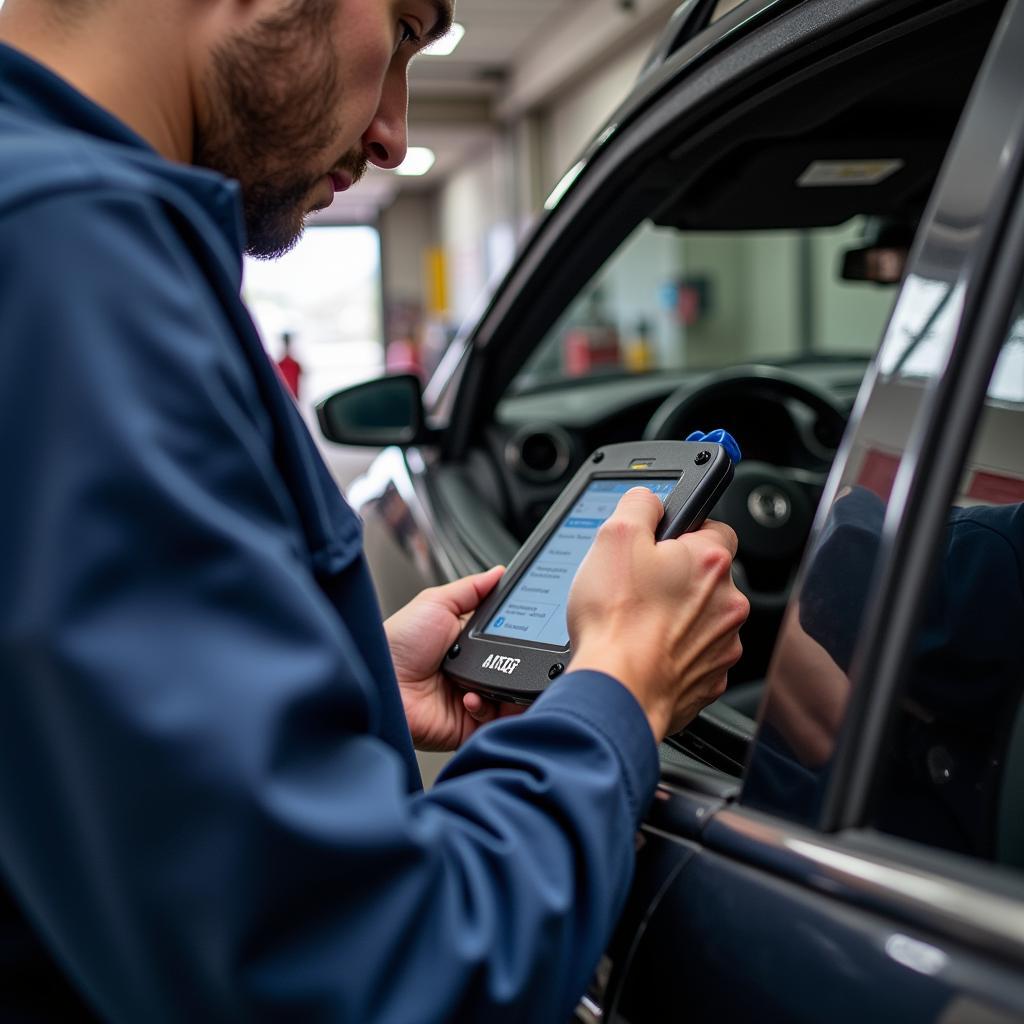 Mechanic using ATEQ Interface Module