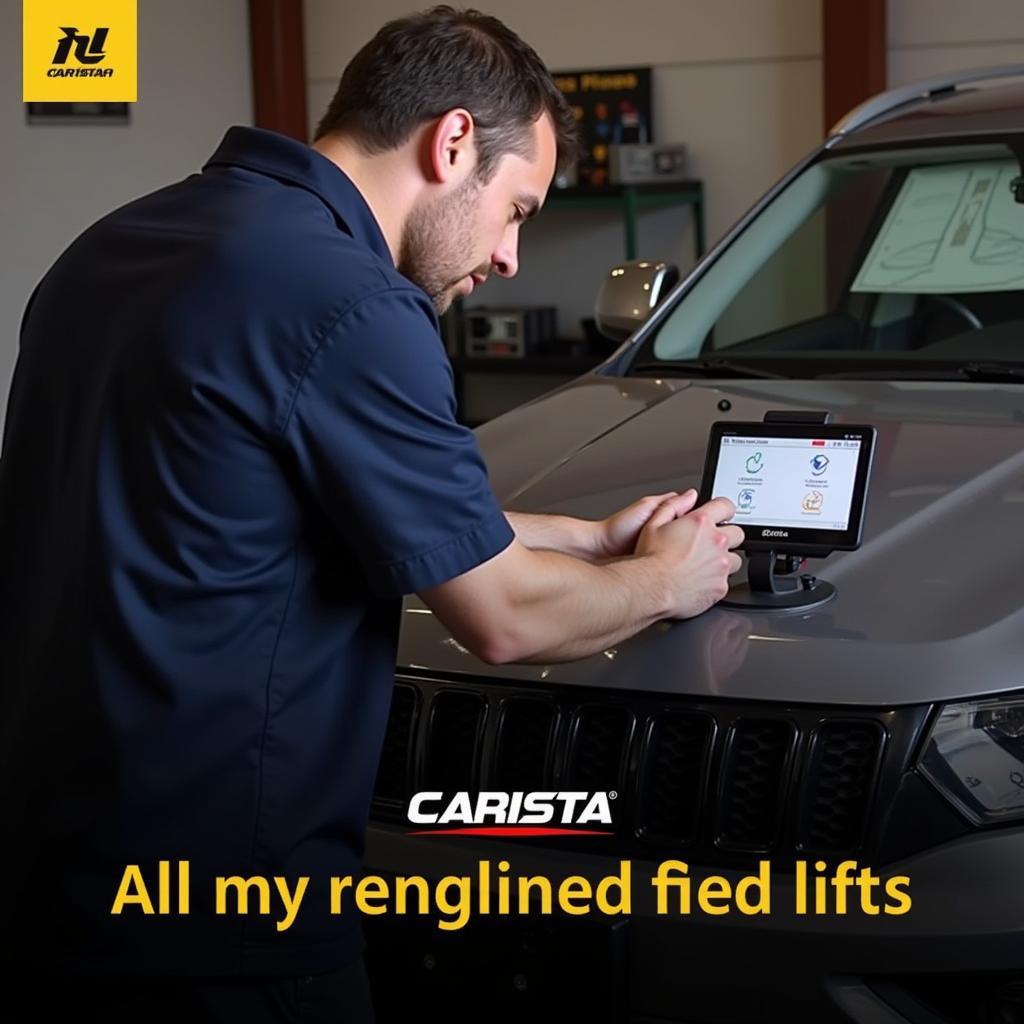 Mechanic using Carista OBD2 Pro