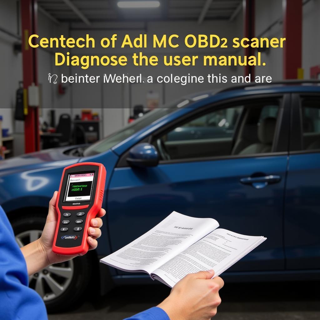 Mechanic using a Centech scanner to diagnose a car problem