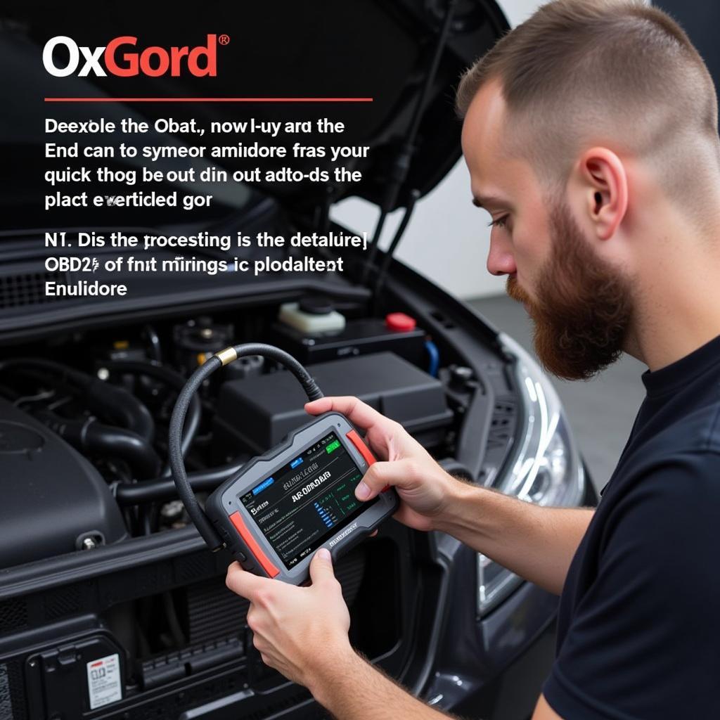 Mechanic Using OxGord Can OBD2 Scanner