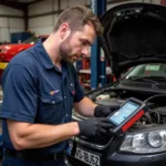 Mechanic using SP Tools OBD2 Scanner