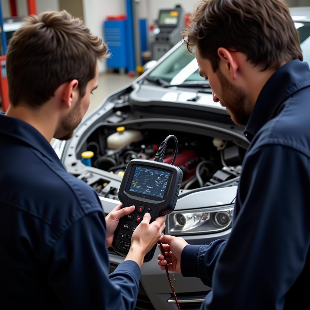 Mechanics Utilizing KWP2000 OBD2 Scanner