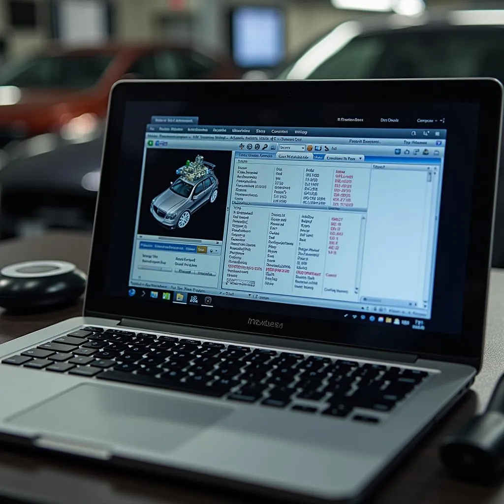 Mercedes Benz Diagnostic Software Displayed on a Laptop Screen